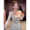 Chic Korean Lace Base Layer Top - Autumn/Winter Sexy & Elegant Temperament