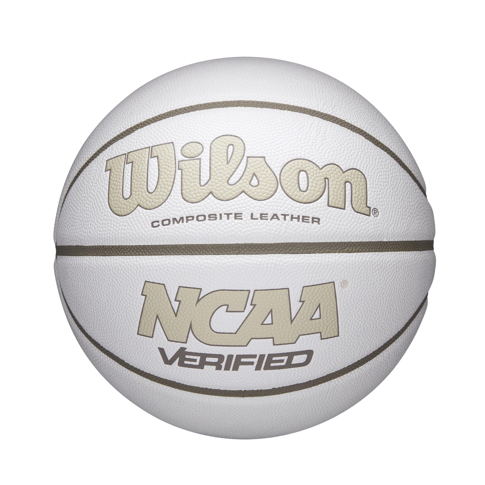 Wilson NCAA VERIFIED White Size 6 Basketball, Tan, Indoor/Outdoor, (WZ2025603XB6)