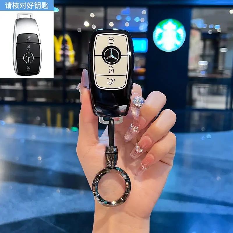TGM3   Female Key Case for Mercedes Benz CLS CLA GL R SLK AMG A B C S Class 3 Button Remote Car Key Cover Holder Keychain Accessories