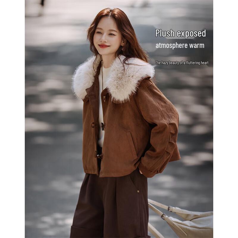 Women's Retro Faux Suede Loose Winter Jacket