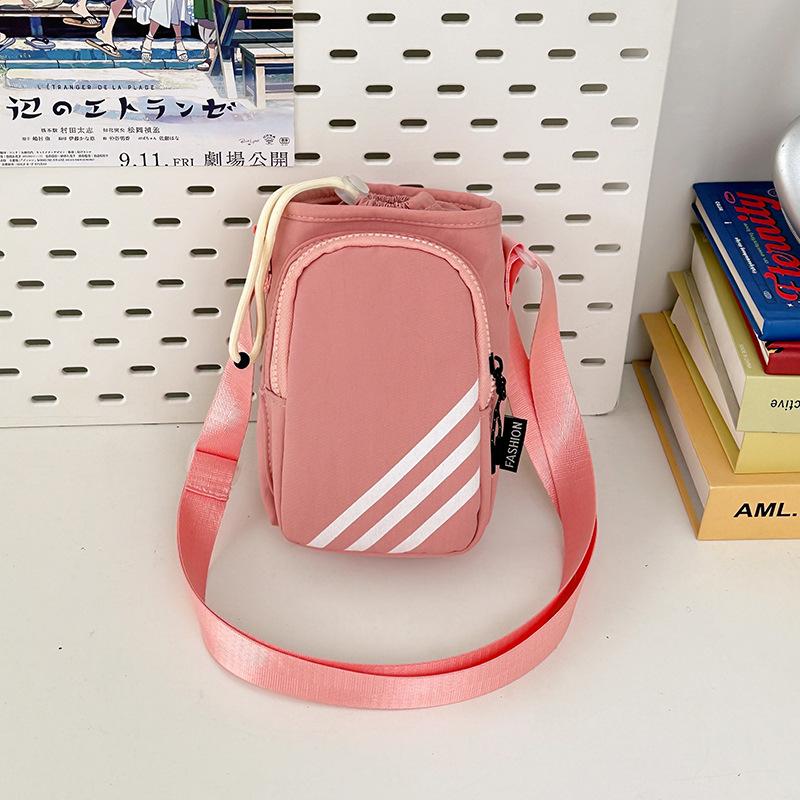 

New fashion leisure sports style versatile convenient mobile phone bag portable household shoulder oblique span bag women s bag розовый