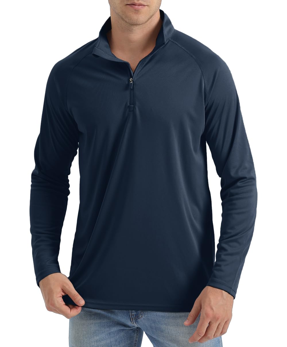 

TACVASEN Men s Rash Shirt, Outdoor Shirt, Swimwear, UV Hoodie, Plus Size Fishing Wear, Lightweight T-Shirt, Stretchy, Sun Protection, Navy, L