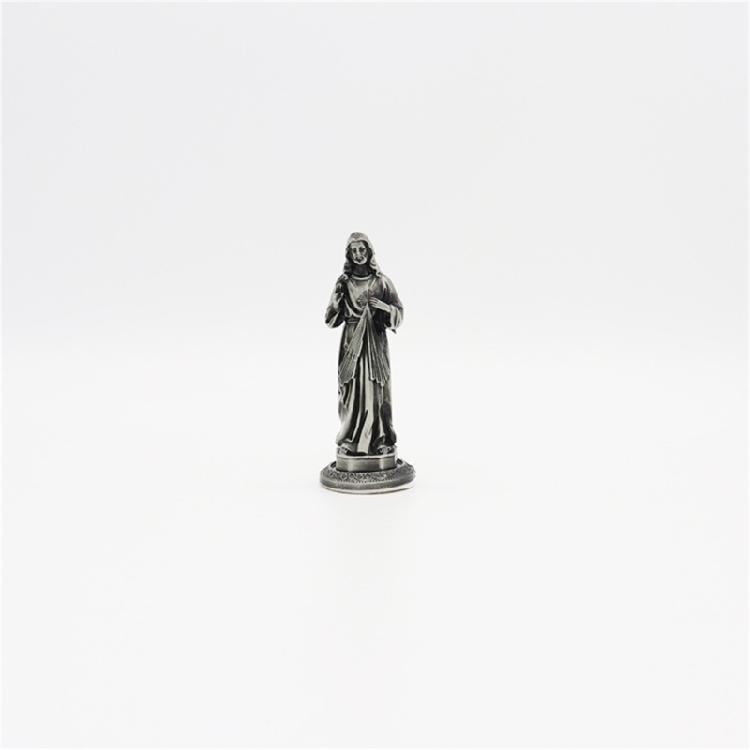 Vintage Designs Standing Maria Figurine Antique Metal Religous Figure Sculpture Miniature Ornament Spiritual Decoration