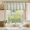 Linen Blend Flat Panel Striped Curtain Kitchen Dining Living Room Short Window Treatment Rod Pocket