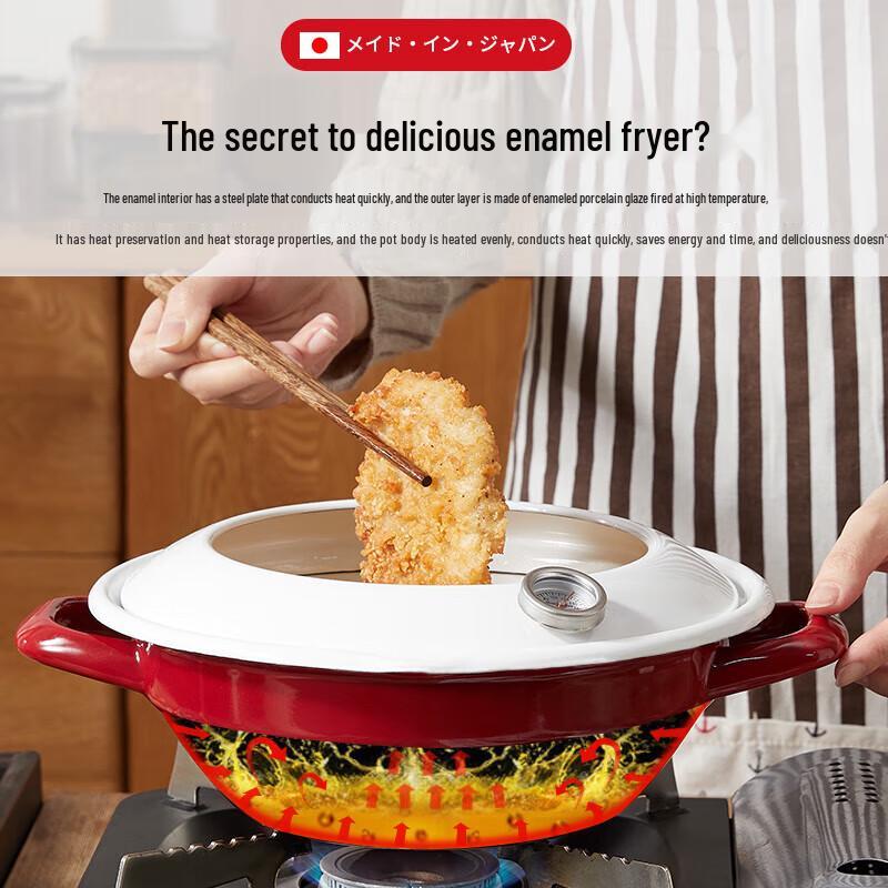 FUJIHORO TP-24 Enamel Multi-Function Pot with Temperature Display, 2.8L