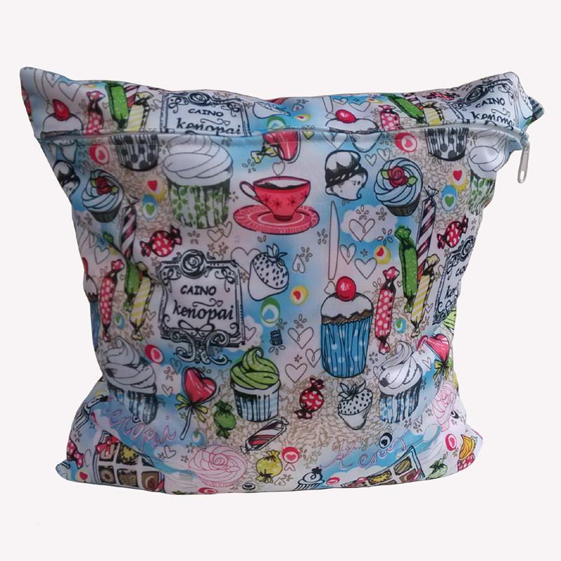 Baby Cartoon Print Diaper Bag With Zipper And Polyester Storage For New Parents