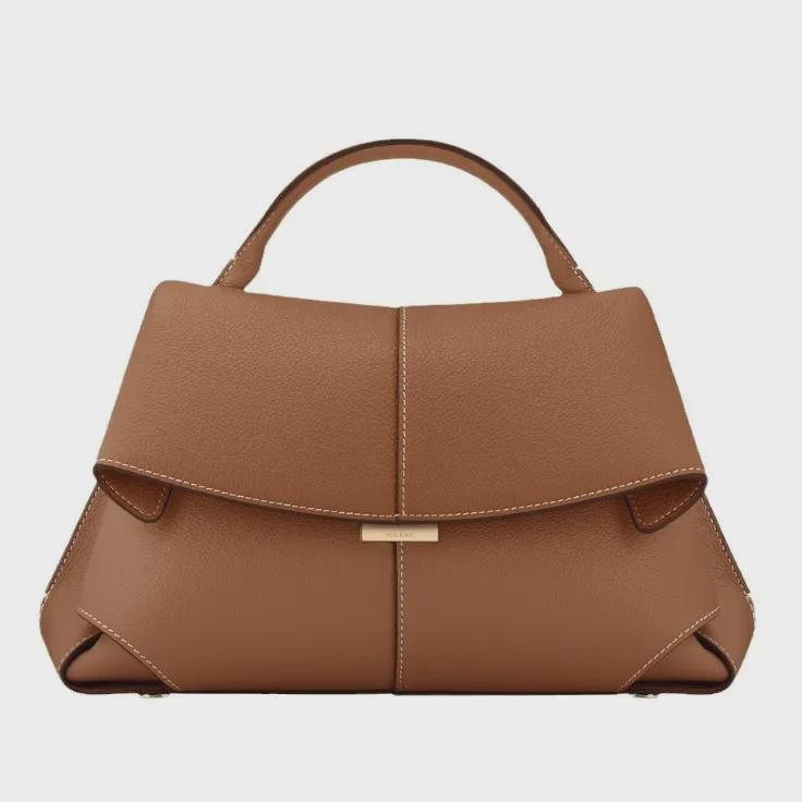 Mokki French Niche Retro Genuine Leather One-Shoulder Crossbody Bag