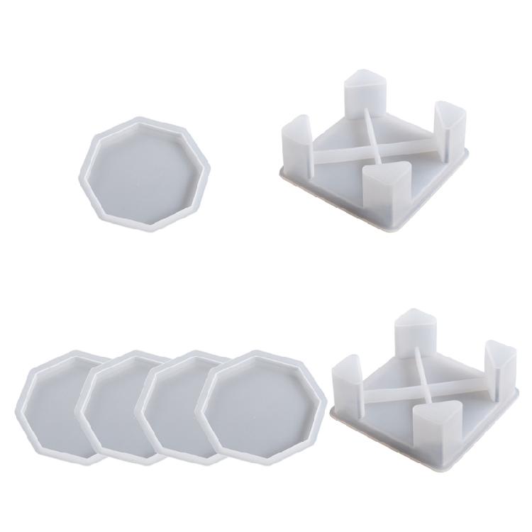 Multipurpose Lovely Octagonal Shaped Flexible Sturdy Silicone Mould Accessory for Crafting Coasters and Home Adornments
