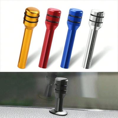 2pcs Car Door Lock Knob, Aluminum Alloy Interior Door Lock Pin, 1.9"X0.4" Door Lock Knob Button, Car Interior Accessories, Compatible