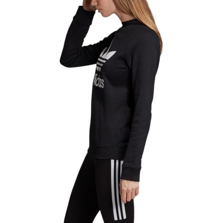 (WMNS) adidas originals Logo Sports Sweatshirt Black Women's DV2612