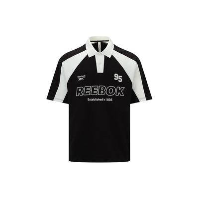American Retro Casual College Style Color Block Letter Print Breathable Short Sleeve Polo Shirt Unisex Polo Shirts Black 24SRM423UGH0