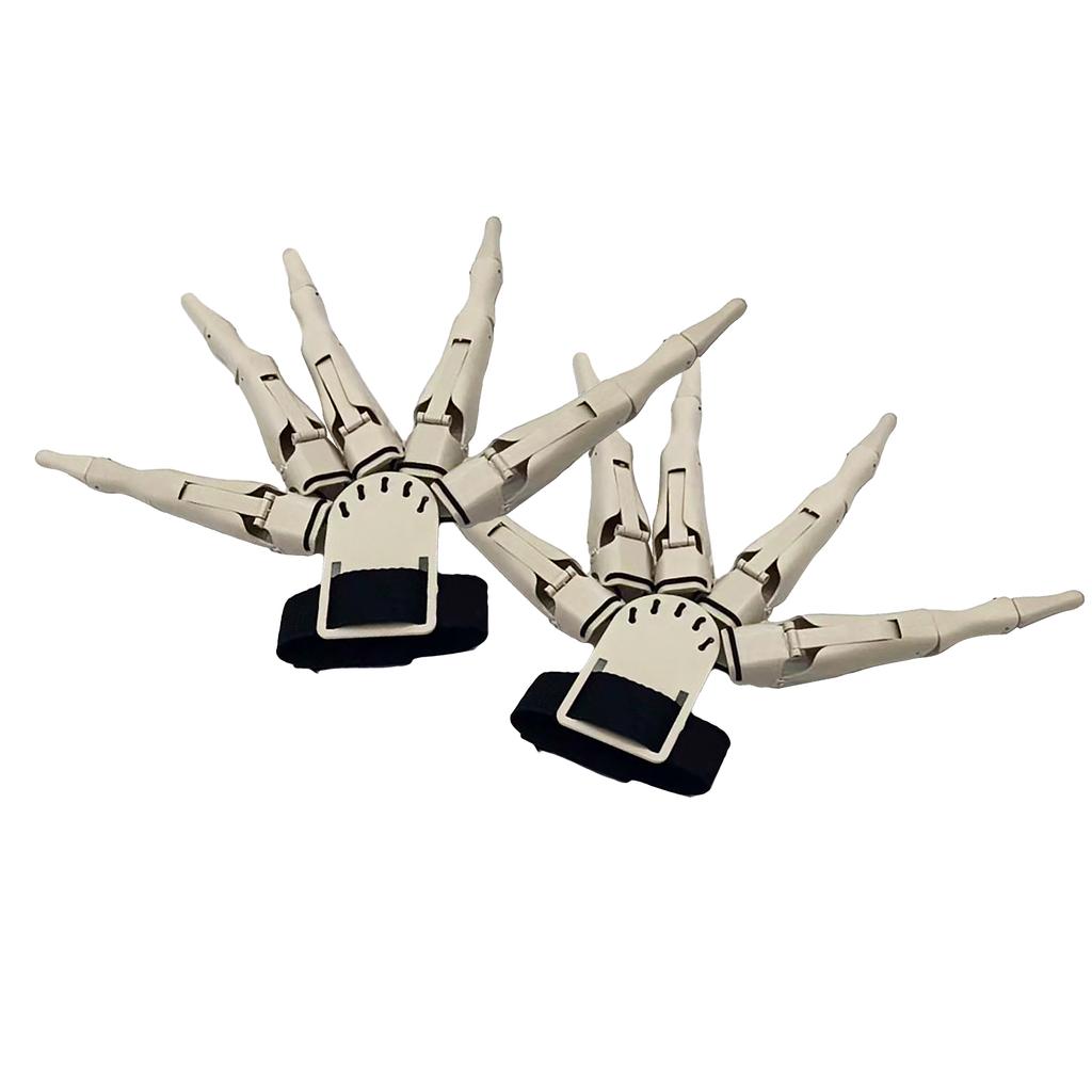 2 Pack Halloween Jointed Fingers Realistic Halloween Skeleton Hands Horror Flexible Joint Fingers