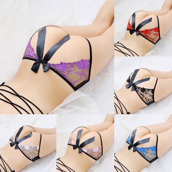 Sexy květinové vyšívané spodní prádlo Spodní kalhotky Ženy Hip Exposure Slips Kalhotky
