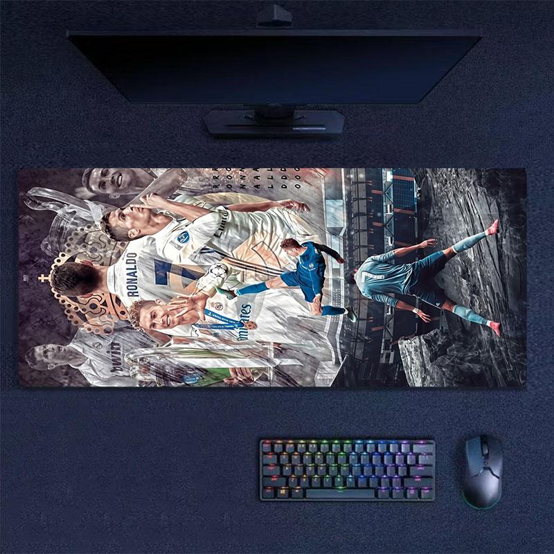 Ronald Mauspads, Große Gaming-Schreibtischmatte, Rutschfestes XXL-Mauspad für Laptop & Tablet, Mini-PC-Spielmatte mit genähten Kanten