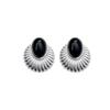 Trendy Black Stone Stud Earrings: Exquisite Retro Style with Elegant Craftsmanship for Women
