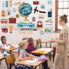 Travel Bulletin Board Decoration Learning Is a Journey Bulletin Cutouts Adventure Theme Classroom Decor Travel Map Poster Set for Teachers Students