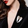 Sparkling Rhinestone Gradient Enamel Brooch Angel Wings Shape Exquisite Fashion Jewelry for Women Daily School Outfit Decor