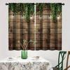 3D 2pcs Metal Wooden Accessories Wooden Door Printed Curtains Living Room Bedroom Decoration 3D Digital Printing Curtain Home De
