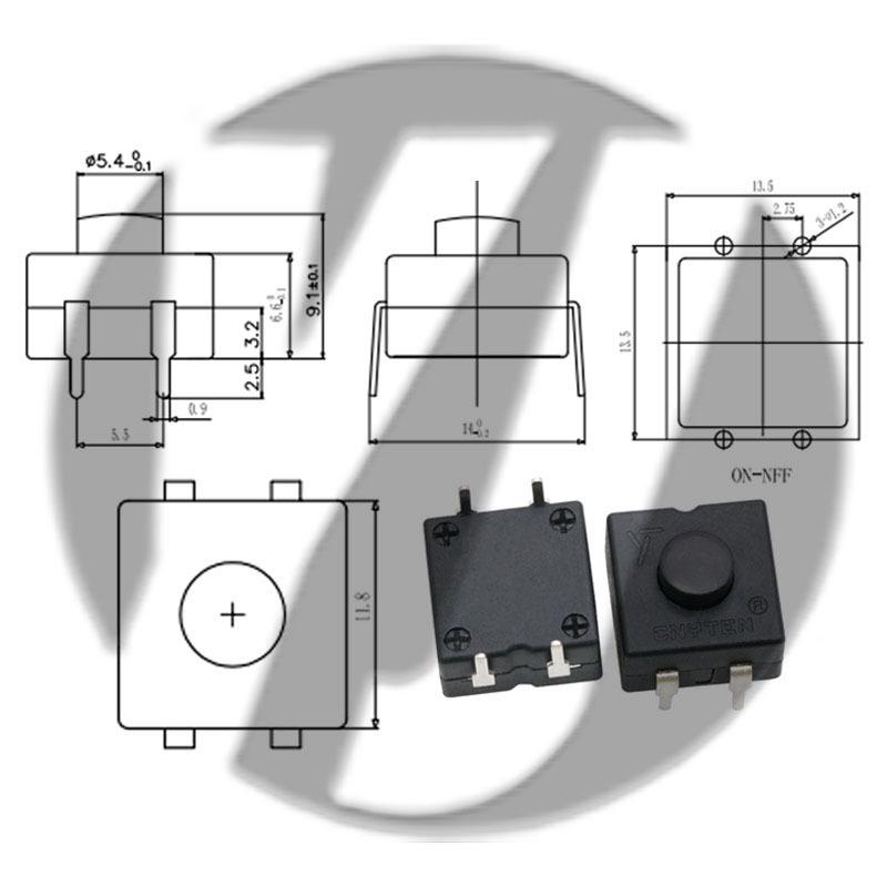 12x12 LED Flashlight Desk Lamp with Self-Locking Power Switch