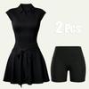Womens Tennis Sport Dress With Built-in Padded Bra Matching Briefs Activewear Badminton Pickleball