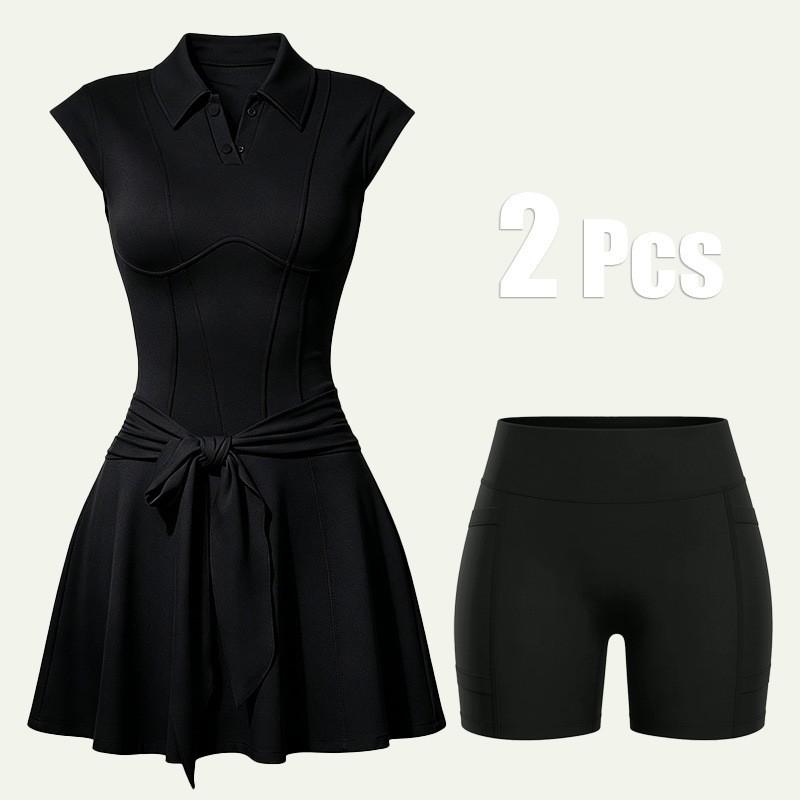 Womens Tennis Sport Dress With Built-in Padded Bra Matching Briefs Activewear Badminton Pickleball
