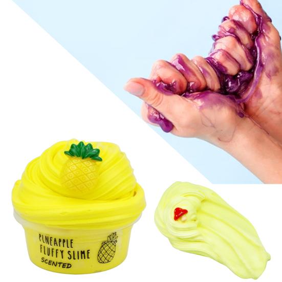 60ml Butter Slime Non-sticky with Charm Super Soft Stress Relief Fruit Cherry Slime Toy for Children