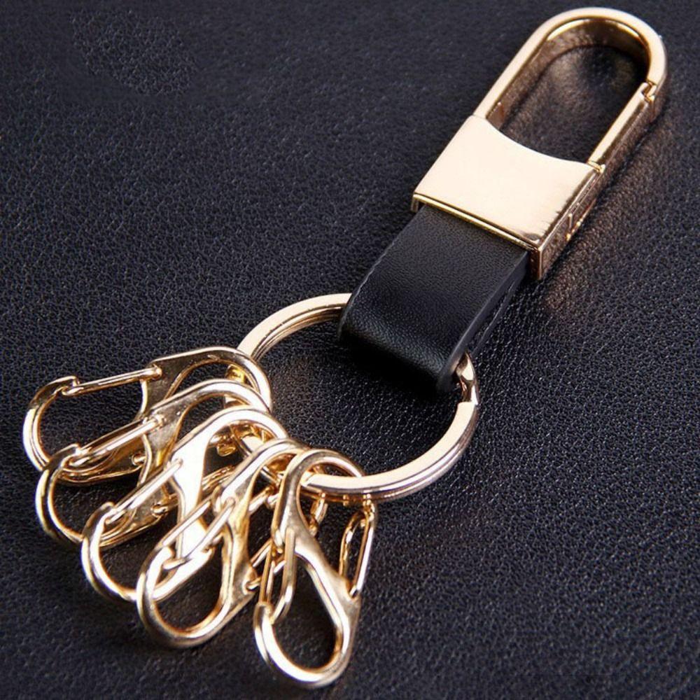 Minimalist Men's  Leather Car Key Ring Durable Car Key Holder Waist Hanging Key Chain  Party Gift