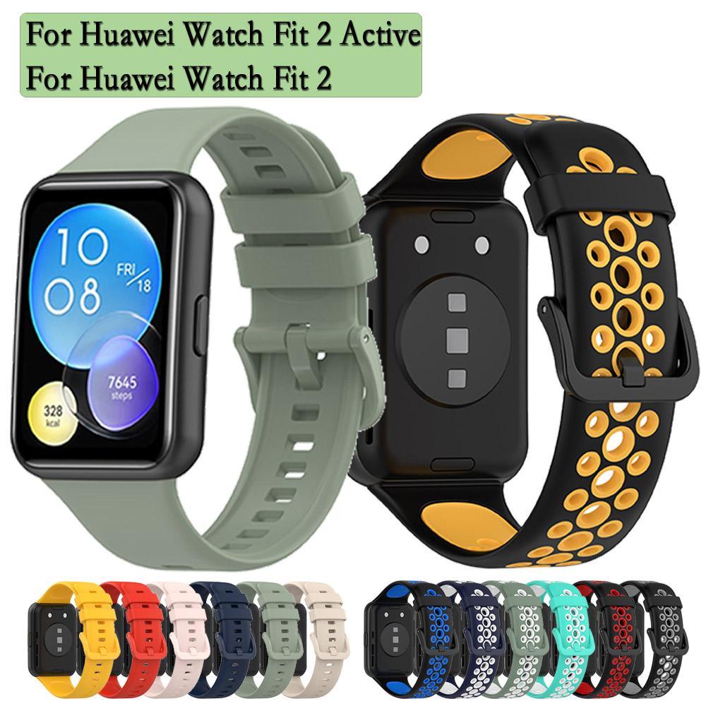 

Strap For Huawei Watch Fit2 / Fit2 Active Silicone Watchband Replacement Single/Double-Color Wristband Replacement