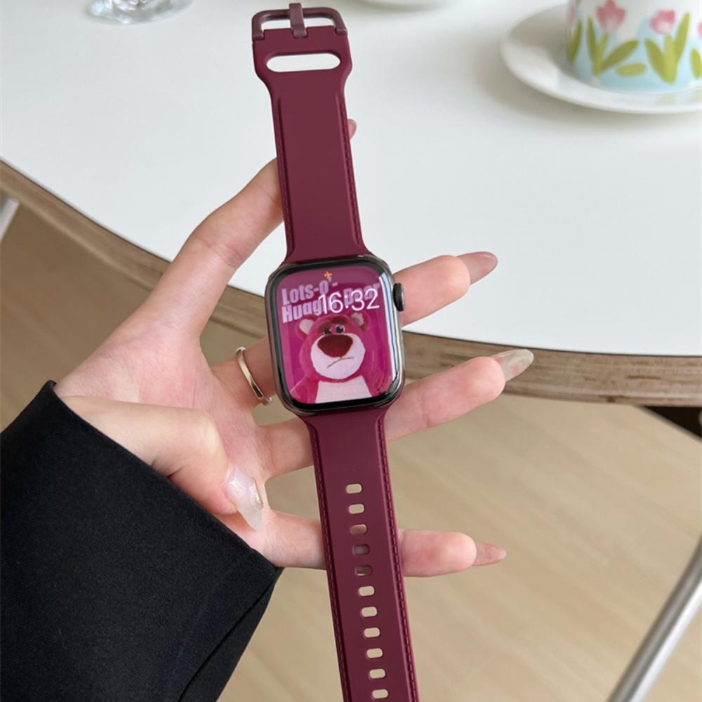 

Wrsitband корейский милый ремешок для Apple Watch ремешок 41 мм 45 40 мм 42 38 мм 44 резиновый браслет Correa для iWatch 7 6 4 3 se 5 2 38mm 40mm 41mm