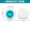 Multicolor LED Nightlight Alarm Clock with Calendar Temperature Display Battery Operated Round Shape Bedroom Essential