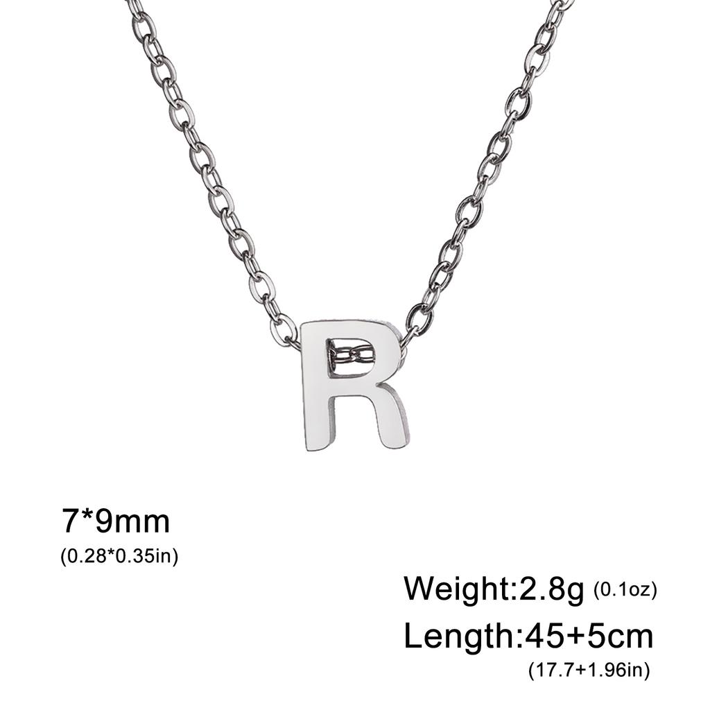 Name Initial Necklace A-Z 26 Letters Pendant Stainless Steel Jewelry Women Men Neck Choker Couple Friend Birthday New Year Gifts
