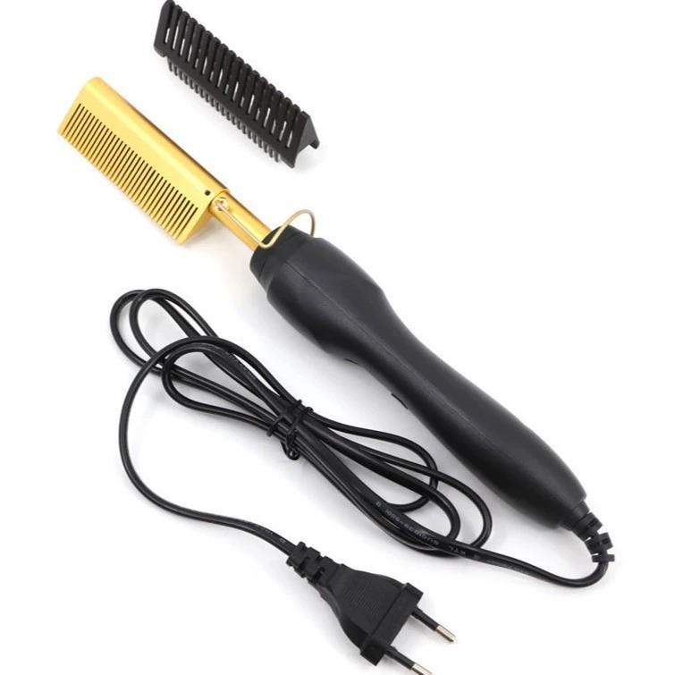 Peine alisador eléctrico 2 en 1 rizador de cabello multifuncional herramienta de peinado
