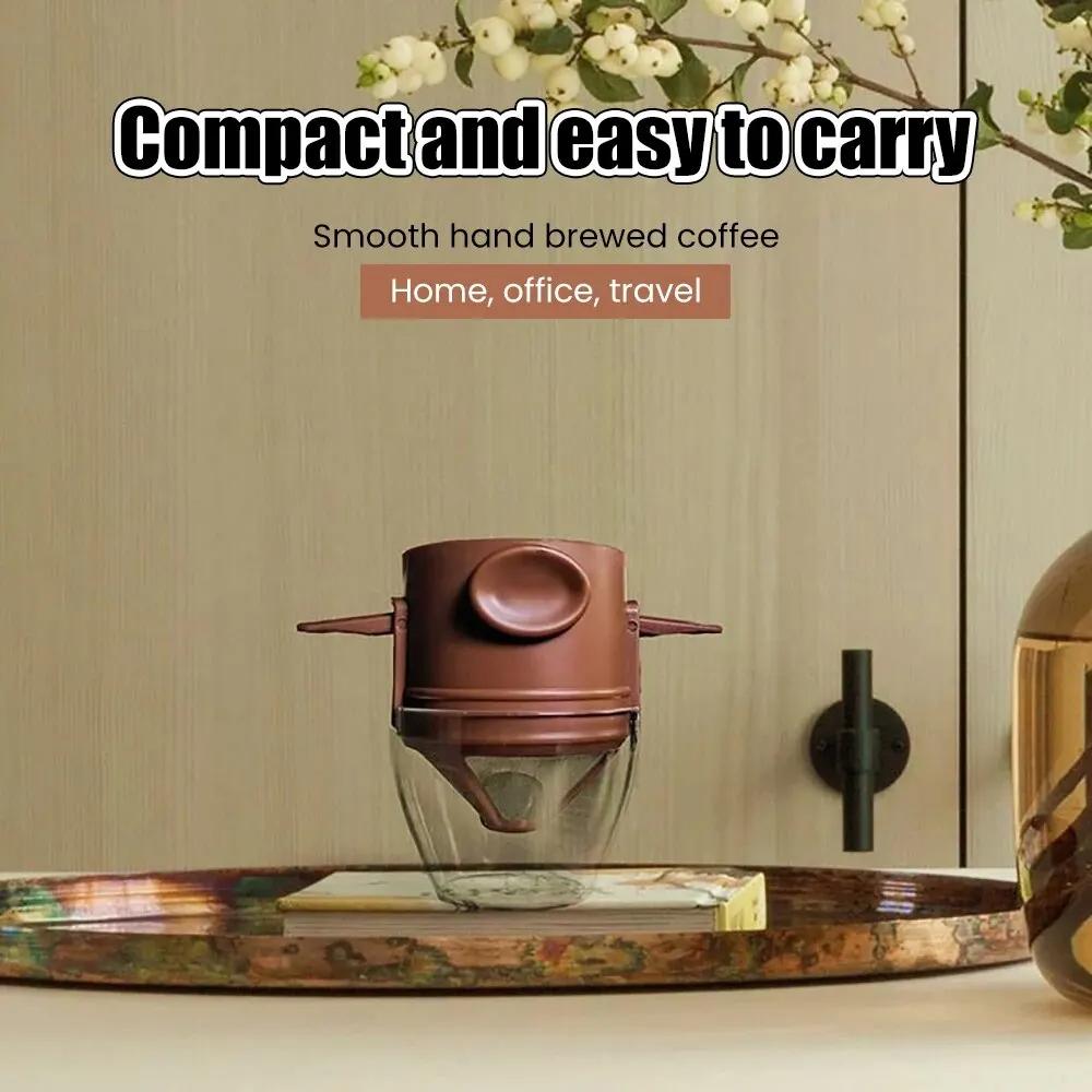 Home Angel Portable Coffee Filter Cup Double Layer Filter Foldable Hand Rinse Stainless Steel Coffee Filter