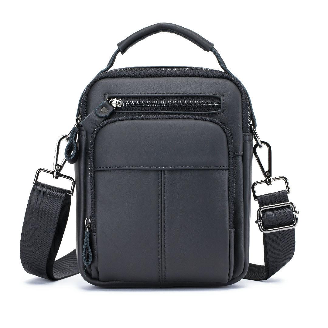 

Мужская кожаная сумка-мессенджер, первый слой, сумка из коровьей кожи, ретро, большая вместимость, многофункциональная сумка через плечо 17cm*6cm*21cm чёрный