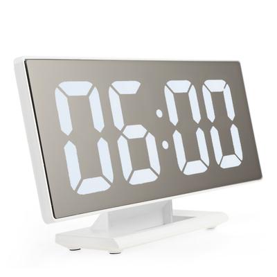 Despertador Con Pantalla LED Grande Espejo Digital Superficie Puerto de Carga USB Para Dormitorio Función de Repetición Reloj Digital Decoración del Hogar