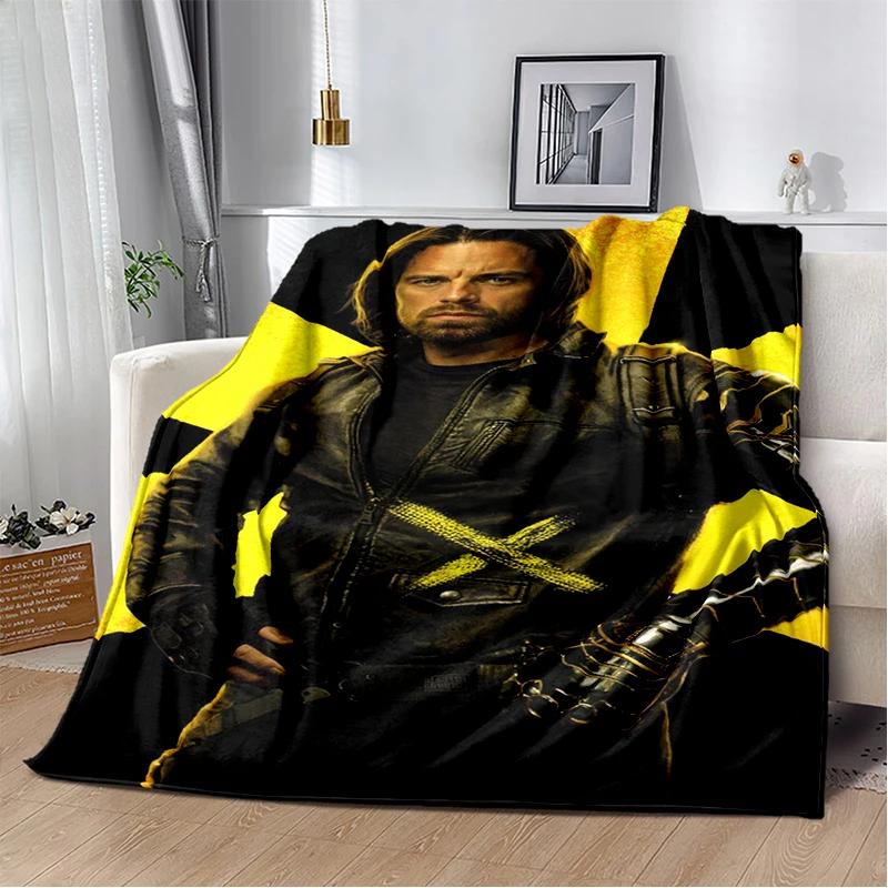 3D Sebastian Stan Handsome Actro Soft Flannel Blanket for Bed Bedroom Sofa Picnic,Throw Blanket for Cover Office Gift Kids