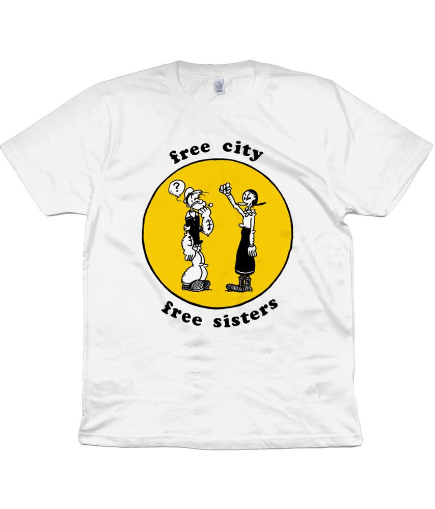 

free city - free sisters - Feminist - Punk Chic - Organic T Shirt XL