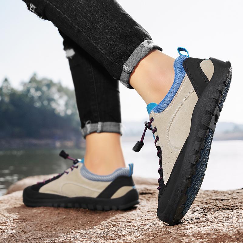 Pantofi de exterior respirabili pentru bărbați 2024 Pantofi casual pentru bărbați versatili Pantofi plați de modă din piele pentru mers pe jos Bărbați antiderapanți cu șireturi Adidași pentru bărbați