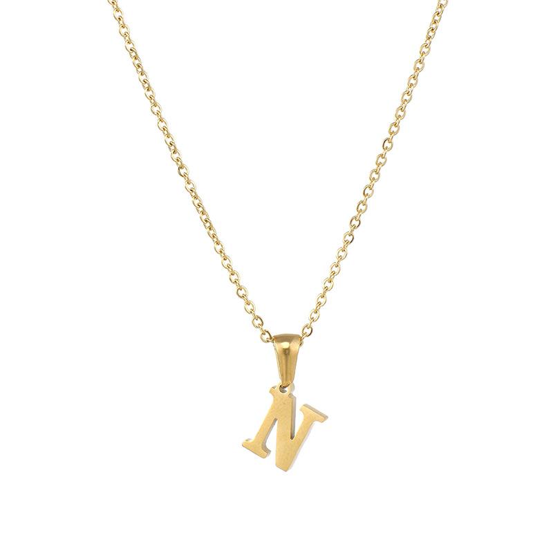 26 Letter Necklace Women's 18K Simple Fashion Non-fading Pendant Jewelry 2026