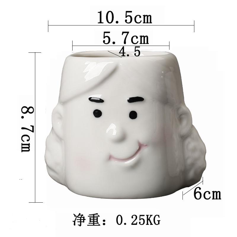 New Gardening Ceramic Flower Pot White Creative Desktop Succulent Flower Ornament plants not included