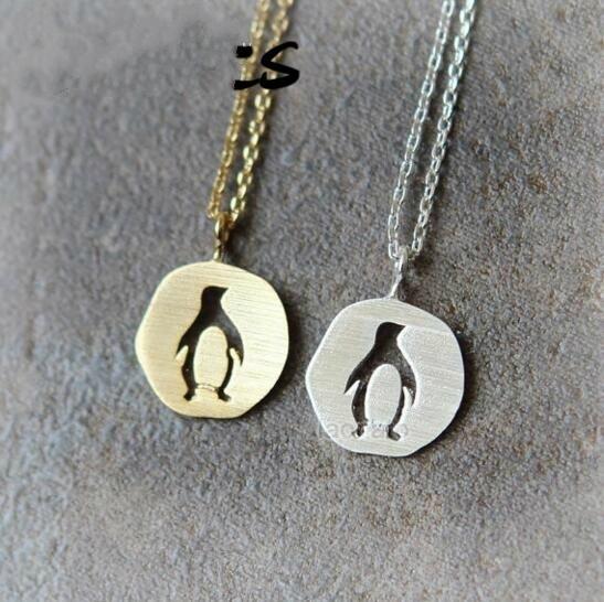 Walking Penguin Pendant Choker Necklace for Women Girls Delicate Charm Christmas Pet Gift Statement