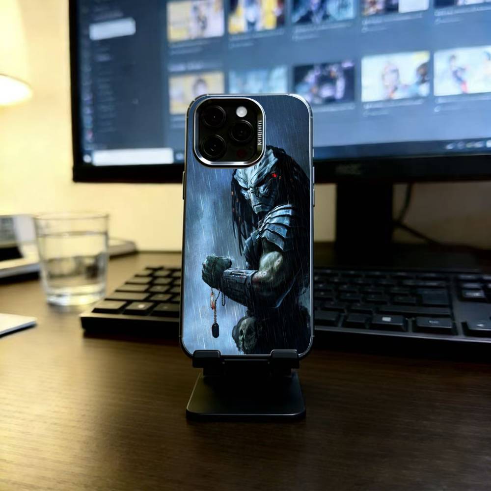 The P-Predator Phone Case For iPhone 17,16,15,14,13,12,11 Plus,Pro Max,XS,Colored Silver Plated Inside Cover