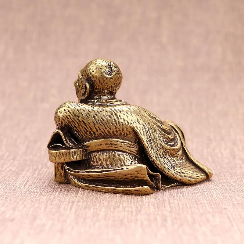 Čistá měď Starý muž Kadidelnice s protiproudým kouřem Miniaturní figurky Domácí dekorace Ozdoby Držák na vonné tyčinky Řemesla do čajovny s kouřem