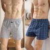 Men's High Waist Cotton Boxer Shorts - Loose Fit Sleep & Home Pants, Plus Size, Lightweight Four-Corner Design