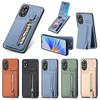 Zipper Magnetic Cards Holder Case For OPPO A97 A16 A58 A78 A78 A74 A93 A94 A57 Reno 12 10 11 13F Card Slot Wallet Back Cover