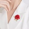 Elegant Red Rose Brooch: High-End Fashion Accessory with Exquisite Design for Suits