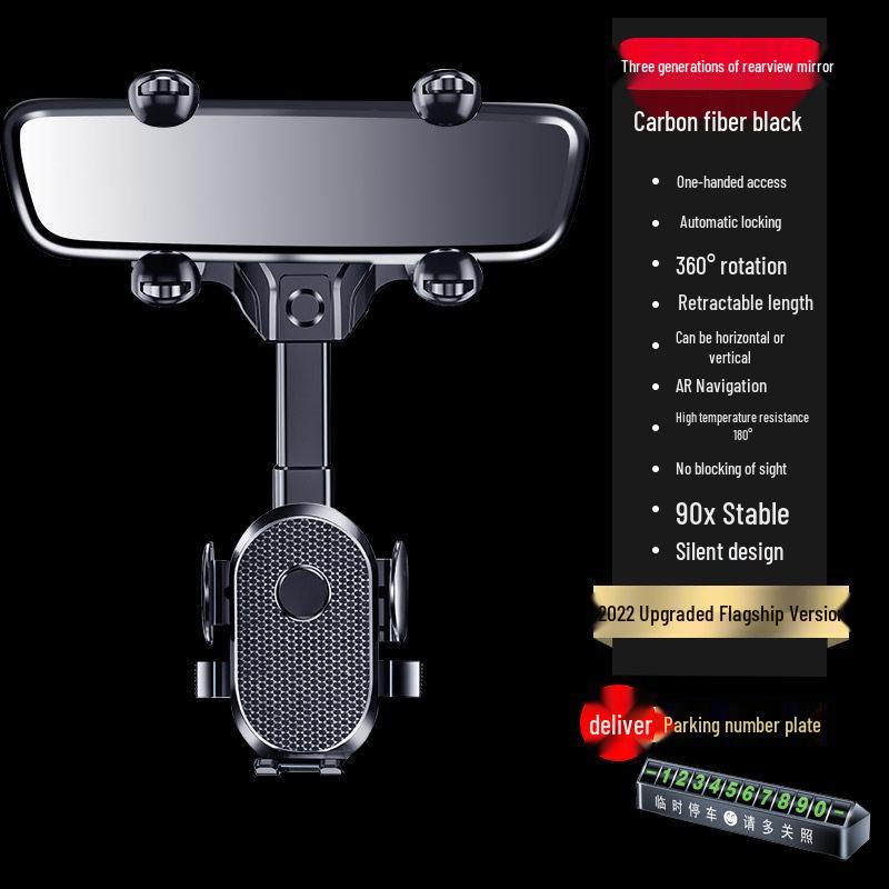 2024 Anti-Shake Car Rearview Mirror Phone Mount & Navigation Holder