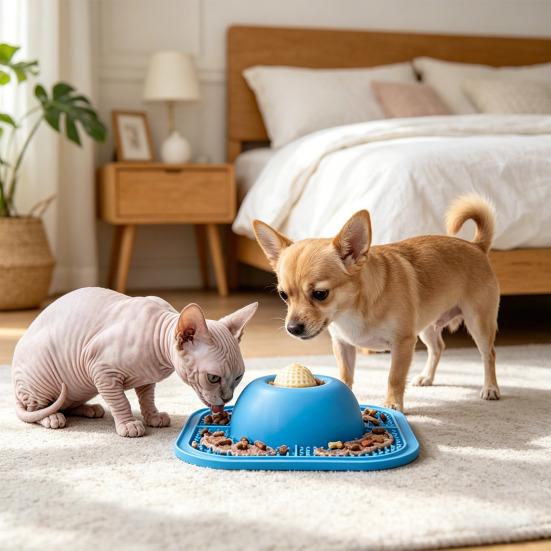 Tigela para Cães Alimentador Lento para Petiscos Líquidos, Tigela para Cães com Bola de Lamber, Tigela de Lamber para Cães para Comer com Segurança, Caldo de Ossos, Iogurte, Cão Molhado
