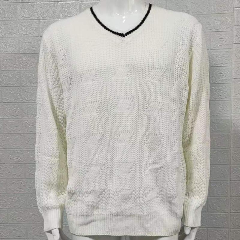 Men's Fashionable Slim-fit Long-sleeved Knit Top with V-neck