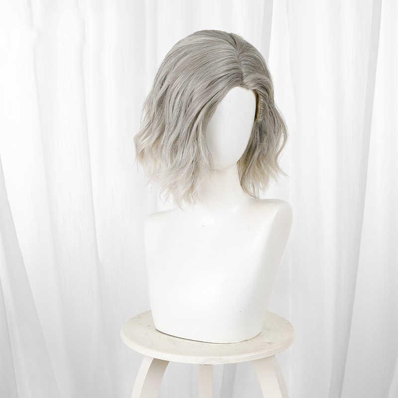Game Grace Ashcroft Cosplay Pruik Dames Platina Kleurverloop Kort Krullend Haar Hittebestendig Synthetische Pruiken gray